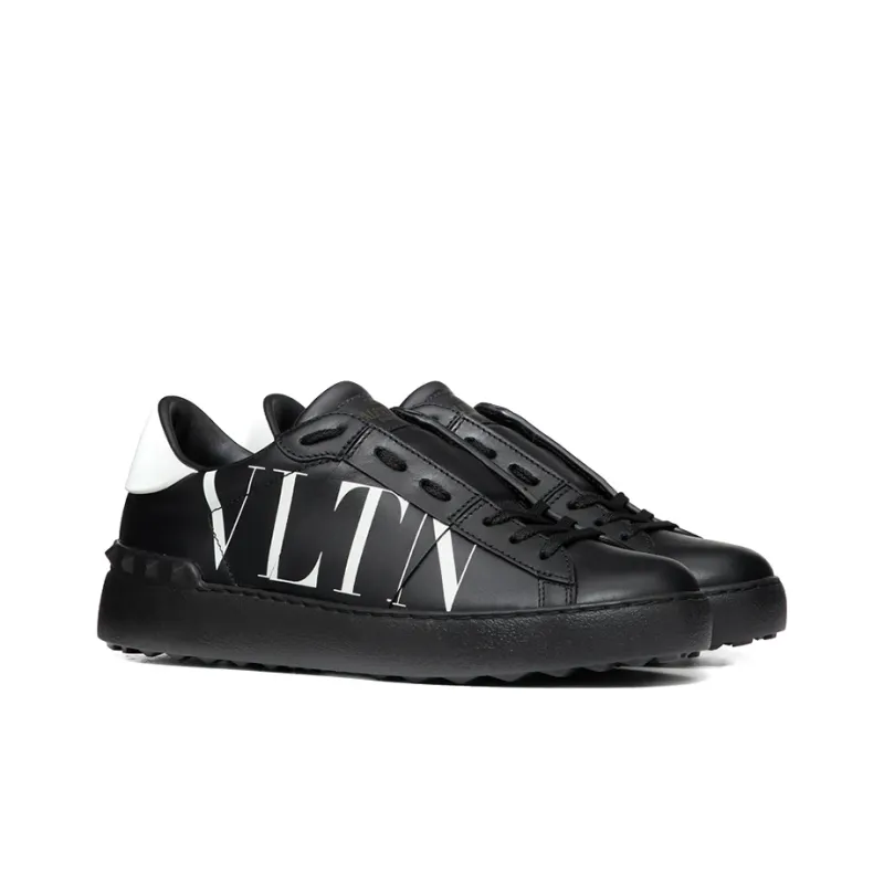 Valentino Open Low Top Stylish Skateboarding Shoes Women's Black White-2