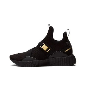 PUMA Defy Mid Top Athletic Shoes Women's Black Gold