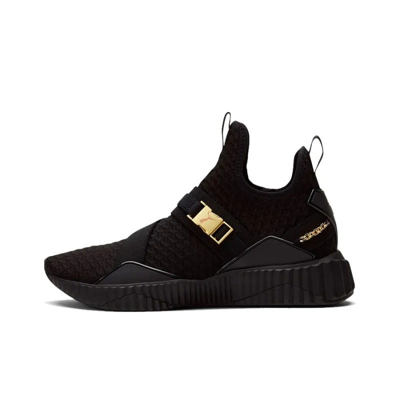 PUMA Defy Mid Top Athletic Shoes Women's Black Gold-0