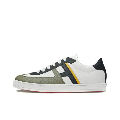 HERMES Boomerang Skateboard Shoes Men Low-Top White/Green