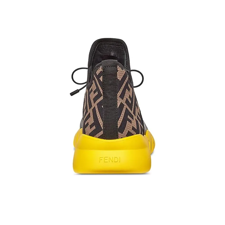 FENDI FF Motif Mesh High 'Black Yellow'-4