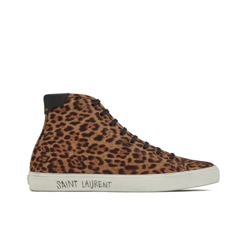 SAINT LAURENT Leopard Print High Top Sneakers-1