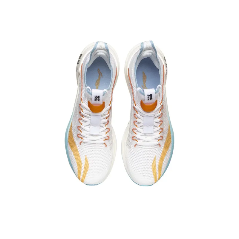 LiNing Jueying Essential Cushioning Anti Slip And Wear Resistant Low Top Running Shoes White Blue Yellow-3