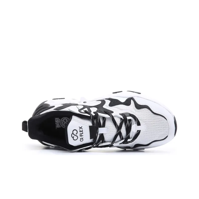 Erke Shock Absorbers With Slip Resistant And Abrasion Resistant Properties Low Top Running Shoes Men's Black White-3