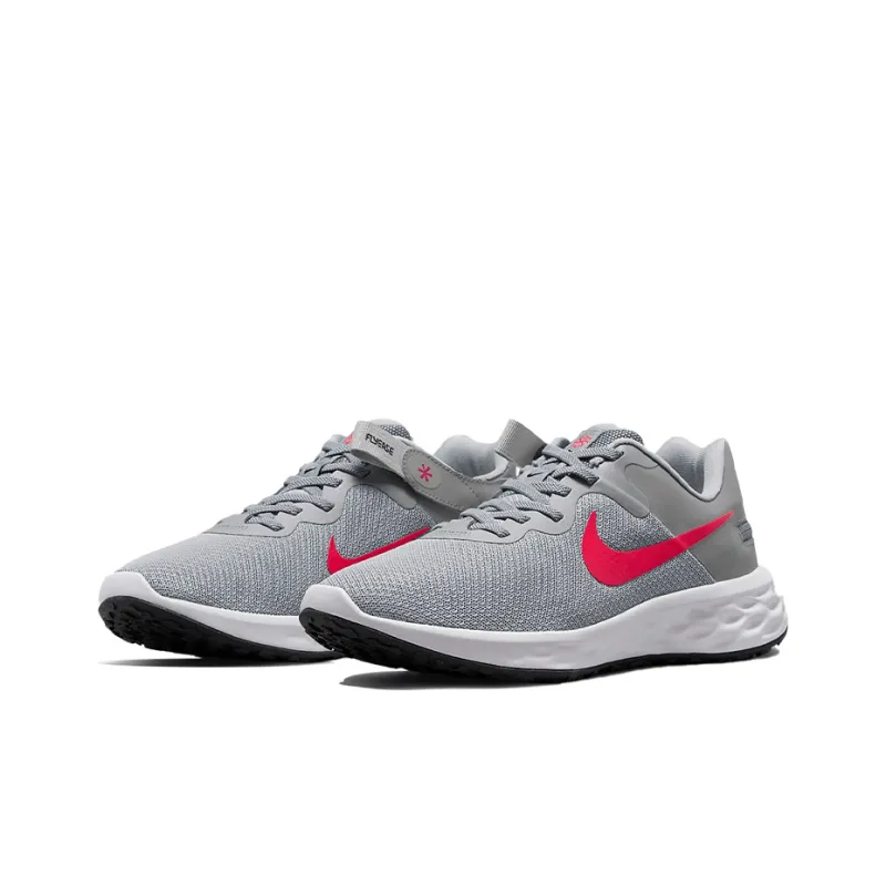 Nike Revolution 6 FlyEase Next Nature 'Light Smoke Grey Siren Red'-2