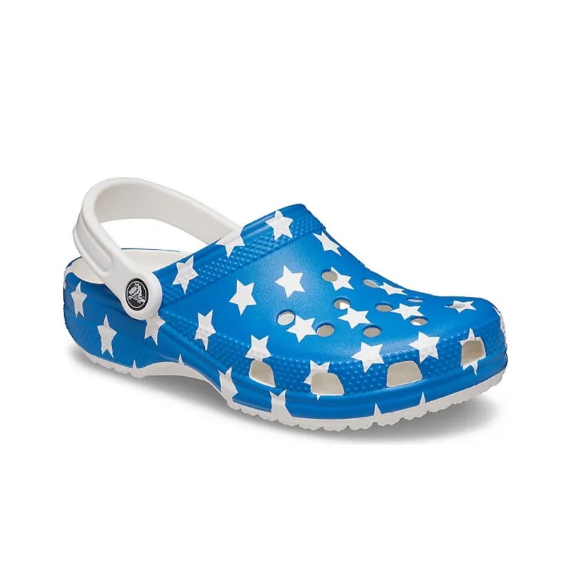 Crocs Usa Pattern Printing Lightweight Cozy Sandals Blue Red Women's-2