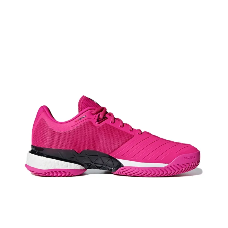 Adidas Barricade 2018 Boost Wear Resistant Low Top Tennis Shoes Men's Fuchsia-1