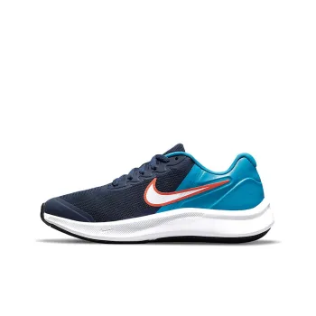 Nike Star Runner 3 Cushioned Slip Resistant Coverage Low Top Running Shoes GS Blue Orange