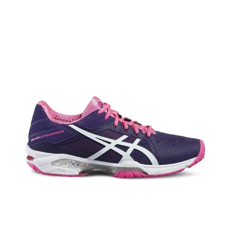 Asics Gel-Solution Speed 3 Anti-Slip And Wear-Resistant Breathable Low-Top Running Shoes Women's Fuchsia-1