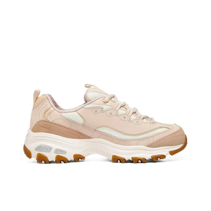Skechers D'LITES 1.0 Milk Tea Bear Cushioning Anti-Slip And Wear-Resistant Low-Top Casual Shoes Women's Yellow Cream-1