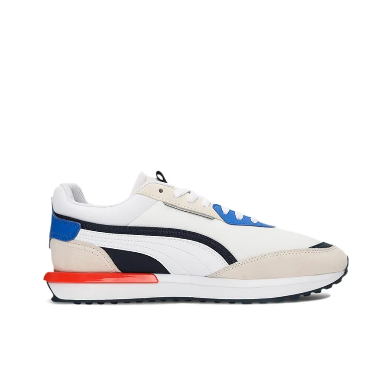 PUMA City Rider Wear-Resistant Slip-Resistant Cushioning Low-Top Casual Shoes Unisex Gray White Blue-1