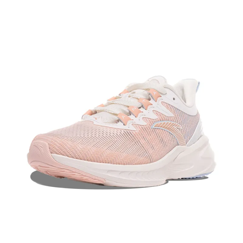 ANTA Running Shoes Women's Low Top Nude Pink/Ivory White/Light Bright Blue-2