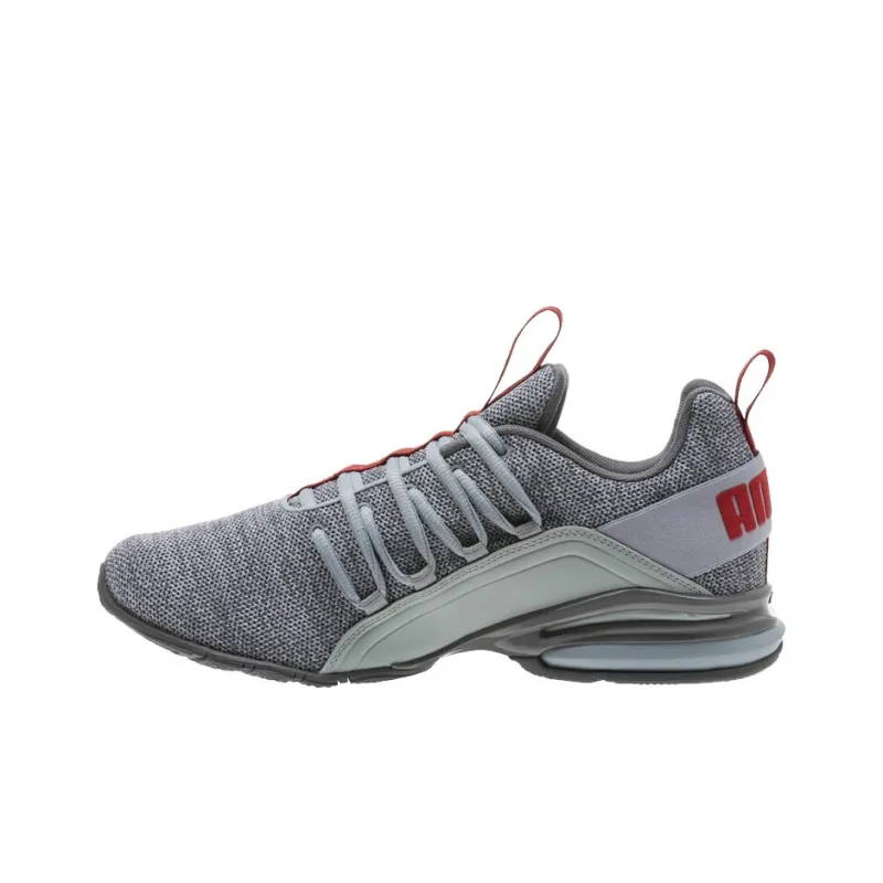 PUMA Axelion Anti-Slip Wear-Resistant Low-Top Running Shoes Men's Gray Red-0