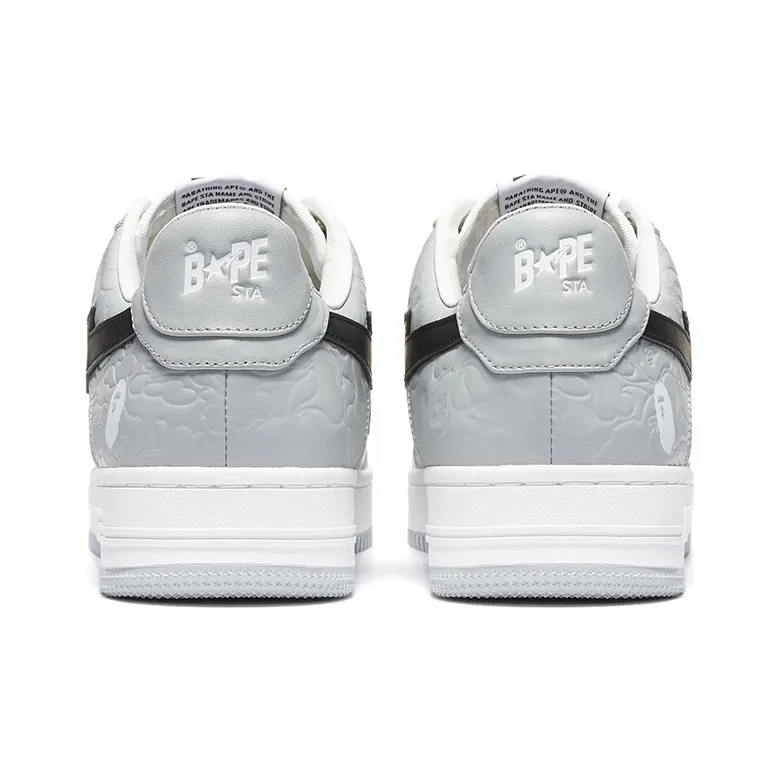 A BATHING APE STA Stylish Skateboarding Shoes Women's White Black-4