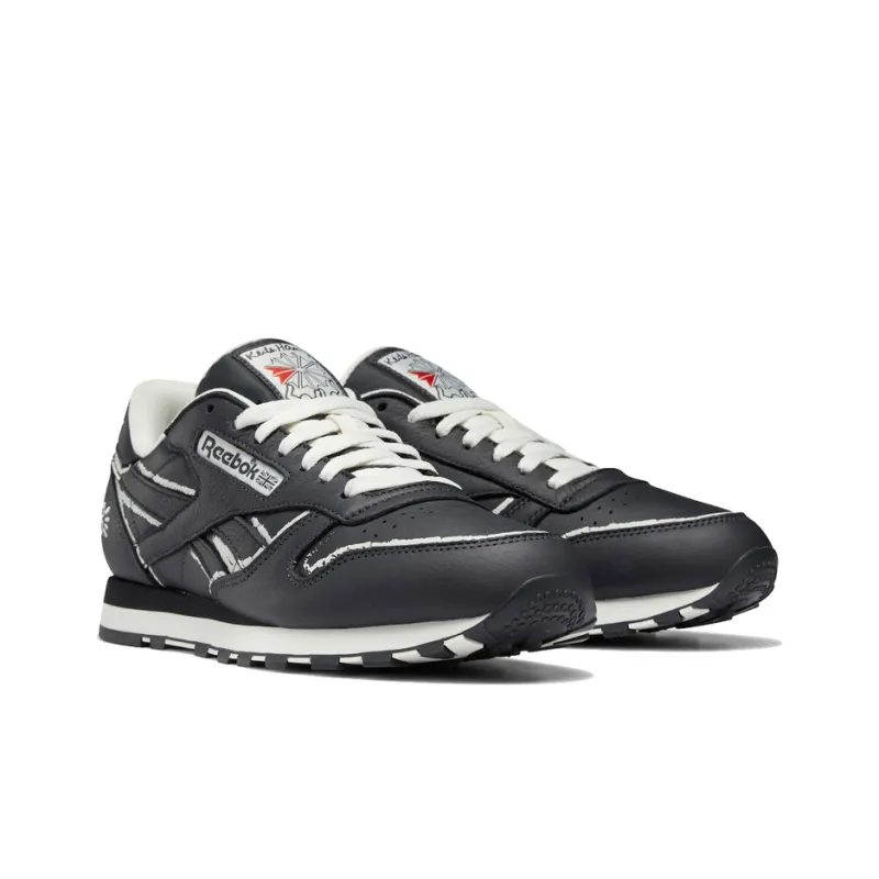 Reebok Classic Leather Keith Haring Pure Grey Chalkboard Dog-2