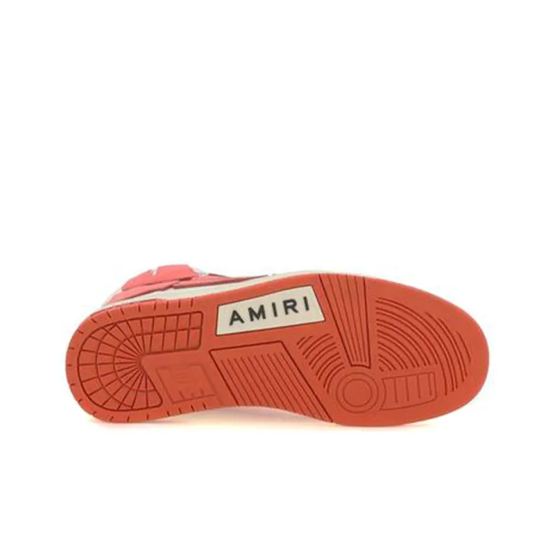 AMIRI Skel Panelled High Top White Red-5