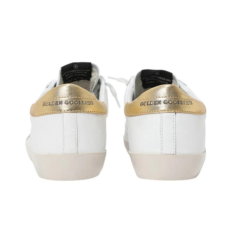 Golden Goose Super Star Stylish Skateboarding Shoes Men's White Gold-3