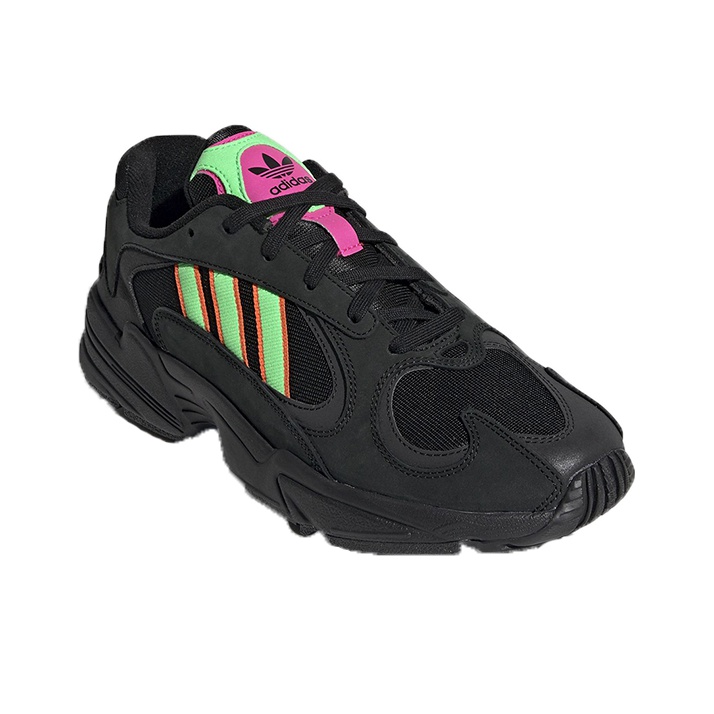 adidas originals Yung 1 Chunky Sneakers Unisex Low top Black pink green US M 7