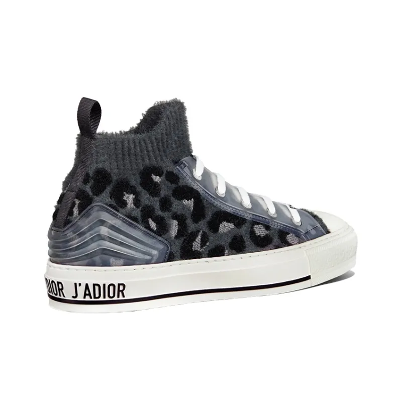 DIOR Walk'n'Dior Platform Shoes High-Top Stylish Skateboarding Shoes Women's Gray Blue-3