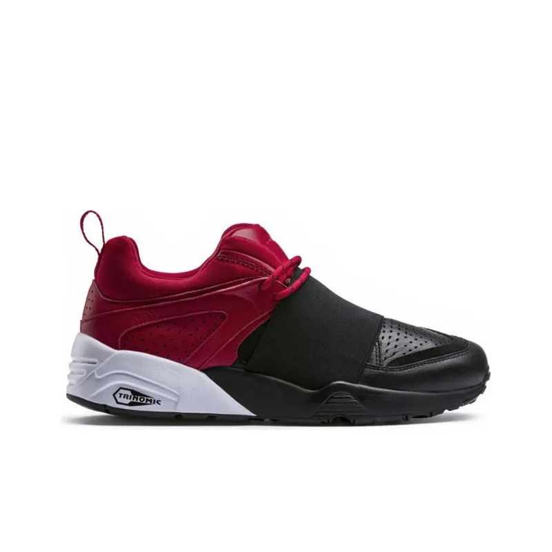 PUMA Blaze Of Glory Strap Colo Cushioning Wear-Resistant Mid-Top Casual Shoes Men's Black Red White-1