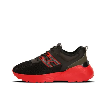 HOGAN Active One Wear-Resistant Low-Top Running Shoes Men's Black Red