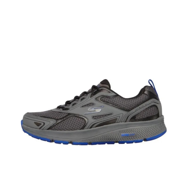 Skechers Go Run Consistent Cushioning Anti Slip And Wear Resistant Low Top Running Shoes Men's Gray Blue-0
