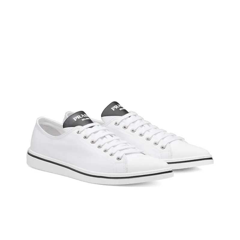 PRADA Low Top Skateboard Shoes Men's White-2
