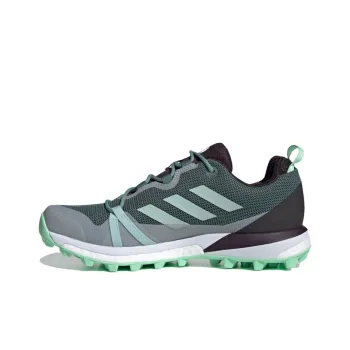 Adidas Terrex Skychaser Anti-Slip And Wear-Resistant Breathable Low-Top Trekking Shoes Women's Green Gray