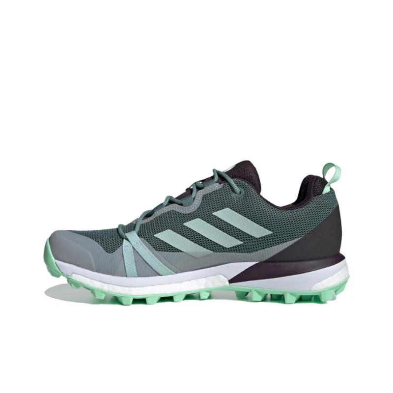 Adidas Terrex Skychaser Anti-Slip And Wear-Resistant Breathable Low-Top Trekking Shoes Women's Green Gray-0