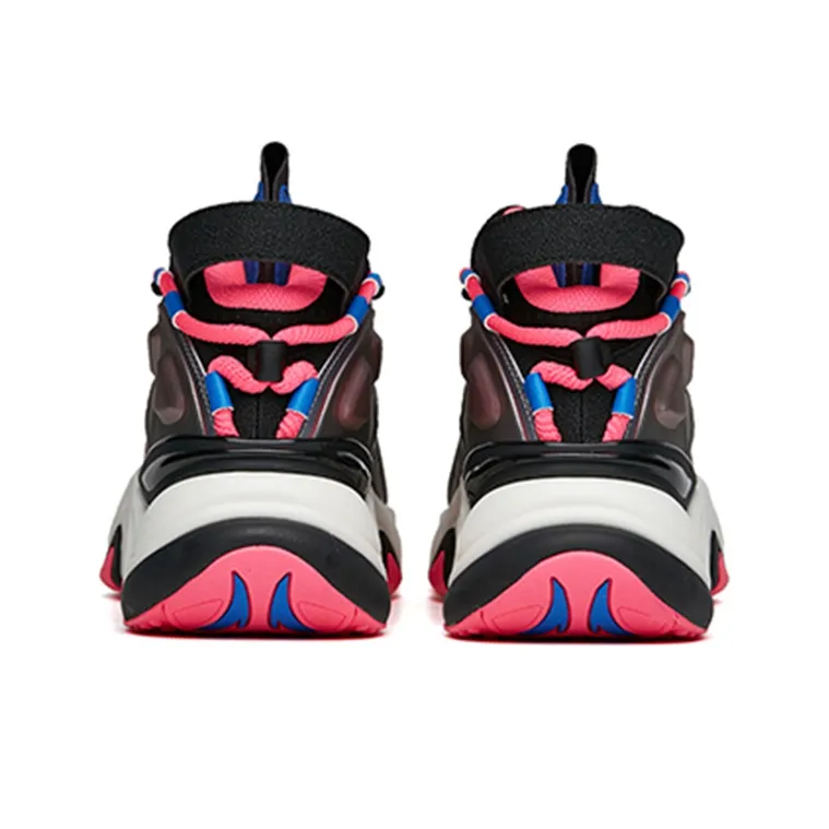 ANTA Casual Shoes Men Mid Top Black/Royal Blue/Fluorescent Digital Pink-4