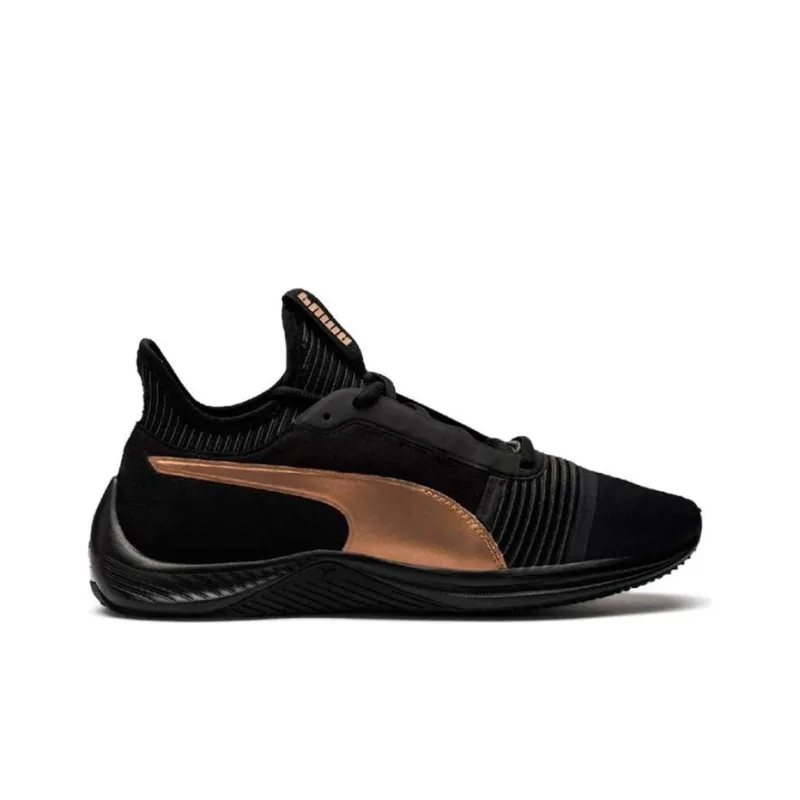 PUMA Aviator Cushioning Wear-Resistant Mid-Top Running Shoes Women's Black-1