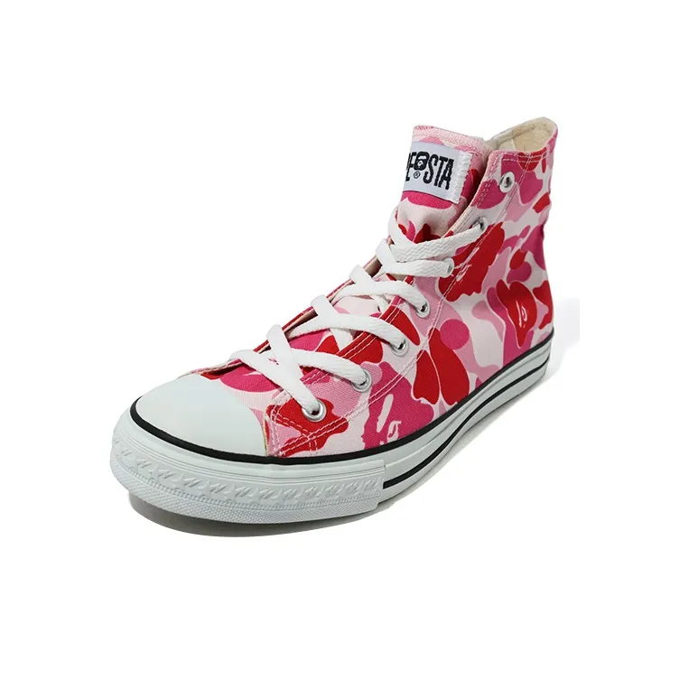 A BATHING APE ABC Camo Ape Sta Hi Stylish Skateboarding Shoes Women's Red-3