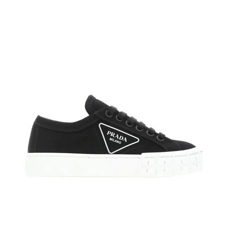 PRADA Women's Gabardine Wheel Low 'Black White'-1