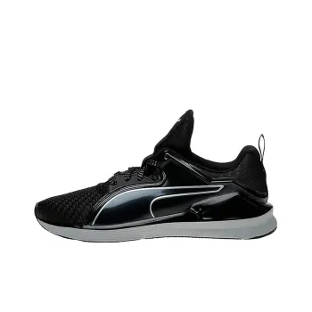 PUMA Fierce Lace Metallic Cushioned Slip-Resistant Low-Top Running Shoes Women's Black
