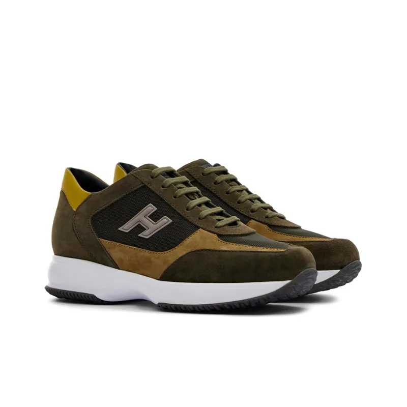 HOGAN Interactive Running Shoes Men Low-Top Green-1