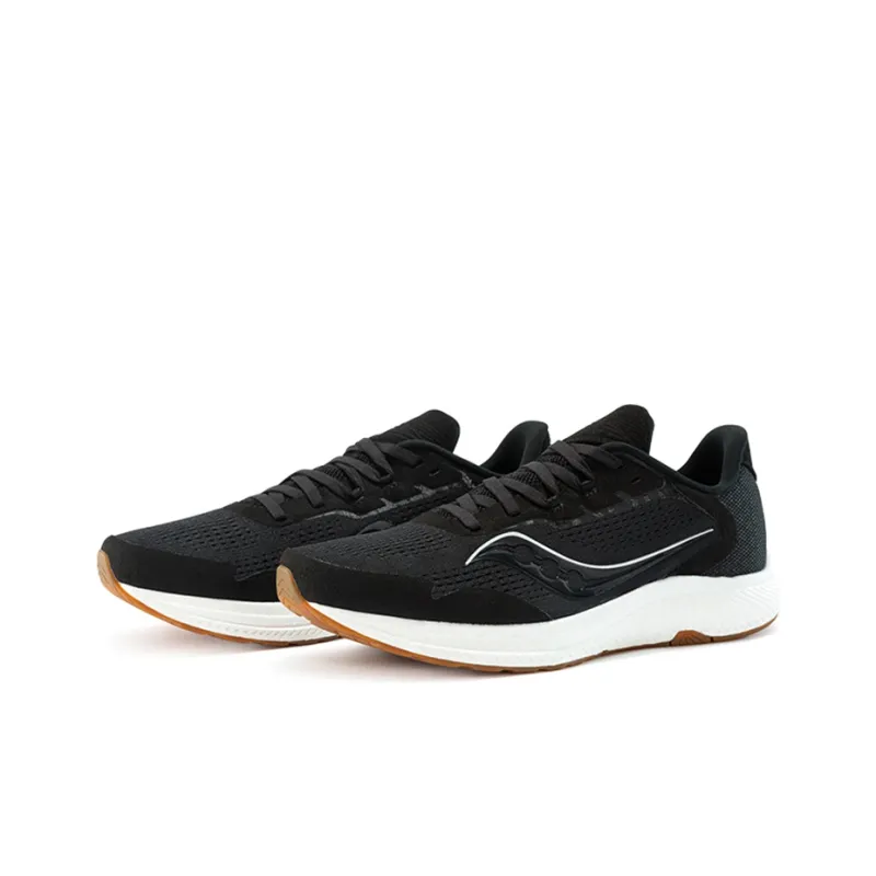 Saucony Freedom 4 Cushioning Anti-Slip And Wear-Resistant Low-Top Casual Running Shoes Men's Black White-2