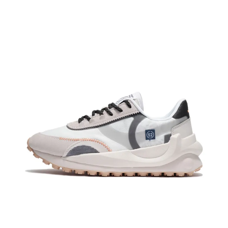 LiNing Durable Breathable Low Top Running Shoes Women's White Gray-0