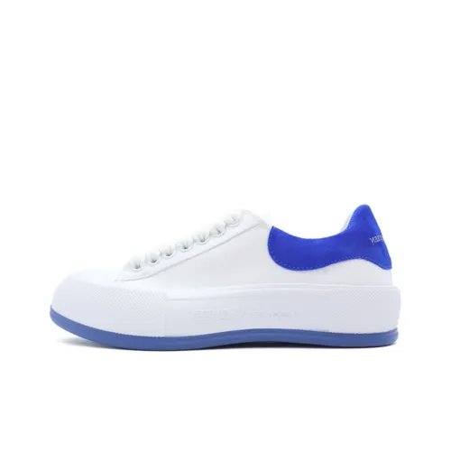 Alexander McQueen Deck Skateboard Shoes Men Low-Top White/Blue