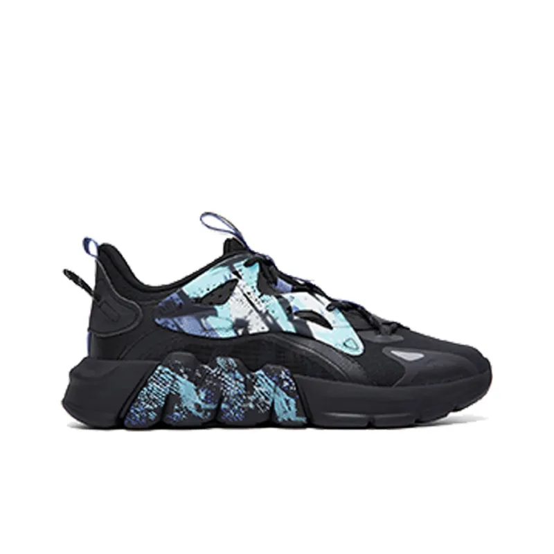XTEP Cushioning Anti Slip And Wear Resistant Low Top Casual Shoes Men's Black Green Blue-1