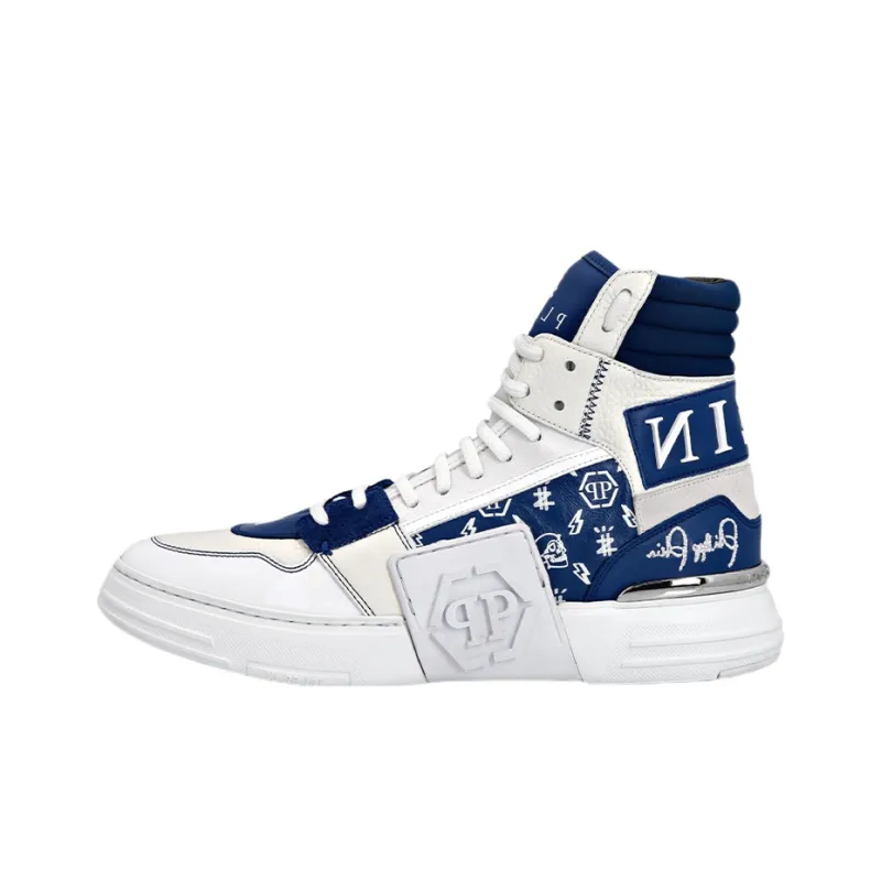 PHILIPP PLEIN Phantom Stylish Skateboarding Shoes Men's White Green-0