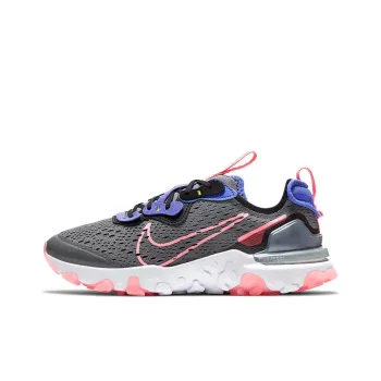 Nike React Vision Cushioned Slip-Resistant Low-Top Casual Running Shoes GS Gray Blue Pink
