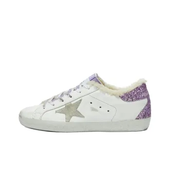 Golden Goose Super Star Skateboard Shoes Women's Low Top White/Purple Color
