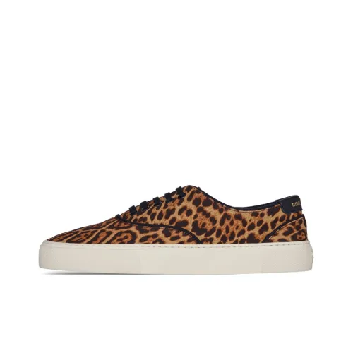 SAINT LAURENT Venice Canvas Shoes Women's Low-Top Leopard