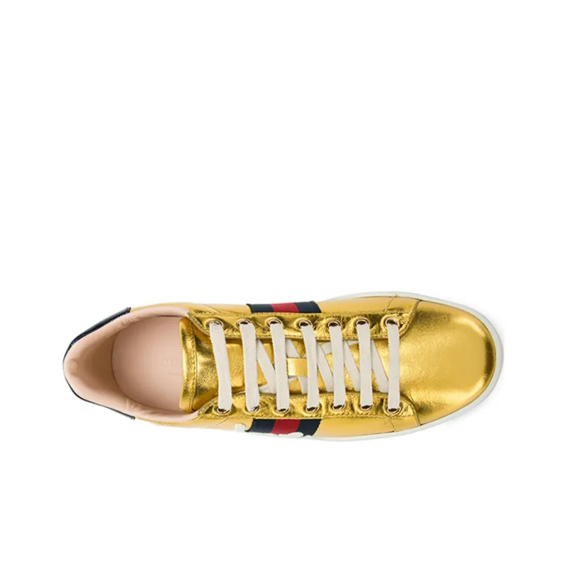 GUCCI Women's Ace Metallic 'For Love Gold' Women's-4