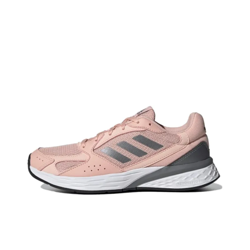 Adidas Response Run Breathable Lightweight And Wear-Resistant Low-Top Running Shoes Women's Pink Gray-0