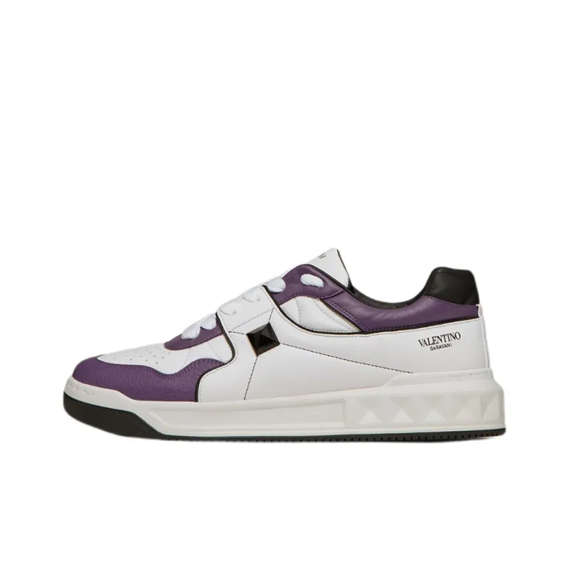 Valentino One Stud Low-Top White Purple Black-0