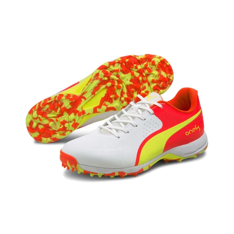 One8 x PUMA One8 Virat Kohli Cushioning Slip-Resistant Balance Low-Top Running Shoes Men's White Red Yellow-4