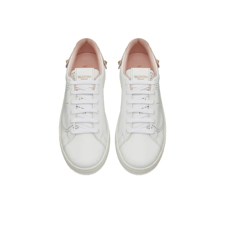 Valentino Backnet Skateboard Shoes Women's Low Top Pink-2