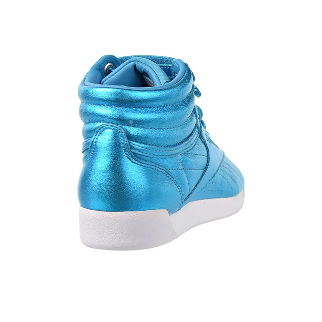 Reebok Women's Freestyle Hi Metallic 'Feather Blue' Women's-4