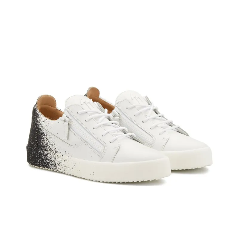 Giuseppe Zanotti/GZ Urchin Low Top Stylish Skateboarding Shoes Men's White Black-1